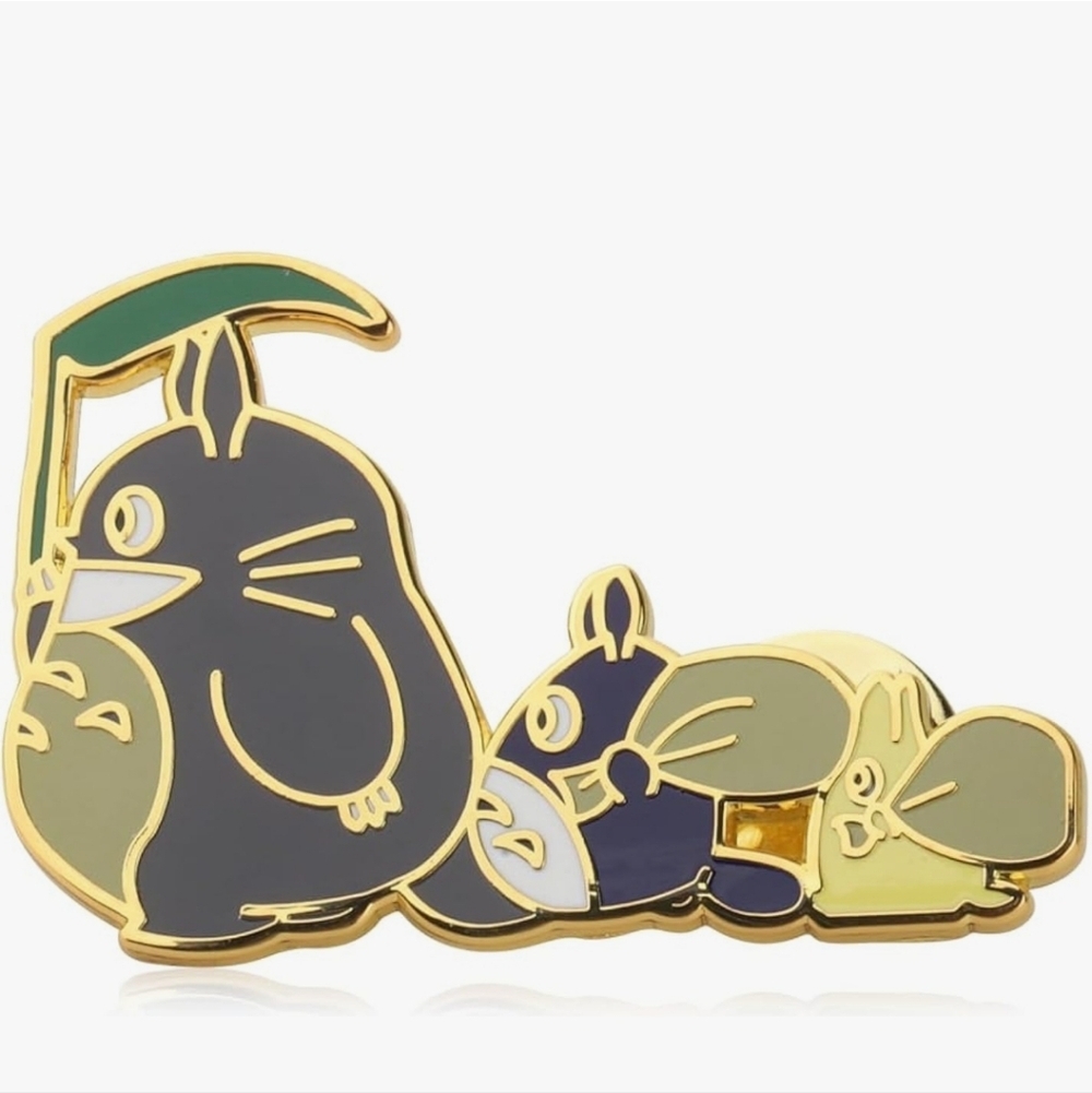 Collectible Enamel Pin Trio - Green, Gray, Purple